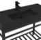 Modern Matte Black Ceramic Console Sink and Matte Black Base, 40